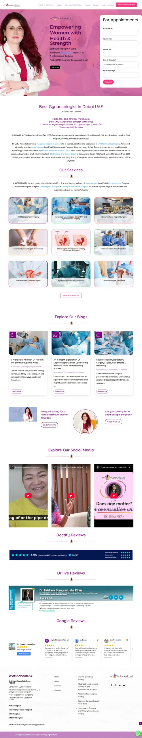 Digital Rook - Website Work for Womanaari by Dr. Usha Kiran